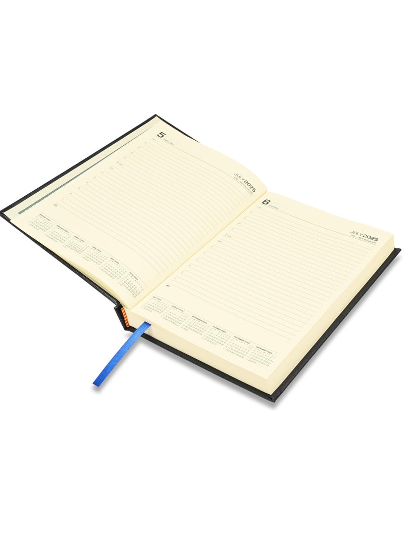 FIS 2025-2026 ACADEMIC DIARY, A5 Size(148x210mm) with German Bonded Leather Cover Materials, English, 70gsm Italian Ivory Paper, Blue Color, Pack in Gift Box-FSDI15EBL2526BL - Image 3