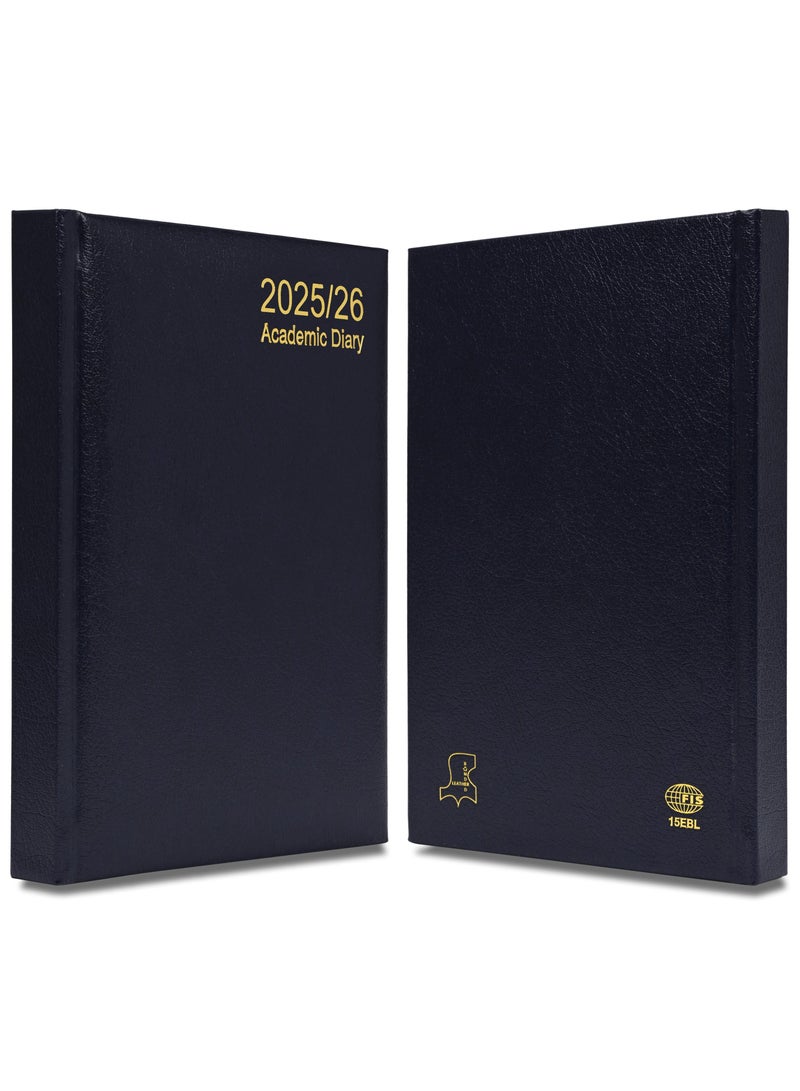 FIS 2025-2026 ACADEMIC DIARY, A5 Size(148x210mm) with German Bonded Leather Cover Materials, English, 70gsm Italian Ivory Paper, Blue Color, Pack in Gift Box-FSDI15EBL2526BL - Image 2