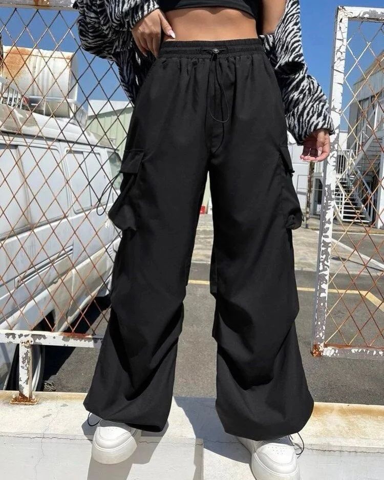 American Style Street Graffiti Sports Sweat Pants High Waist Casual Wide Leg Crane Pants For Children - Image 1