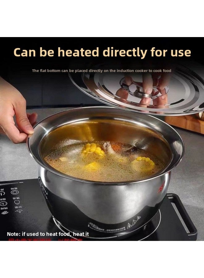 304 Extra Thick Stainless Steel Oil Basin Oil Drum Large Soup Basin Seasonings Basin Round Lard Basin Egg Beater Basin And Basin With Lid-Specifications:7 Inches 22cm Oil Drum [with Cap] Capacity 2500ml-Color:Default - Image 4