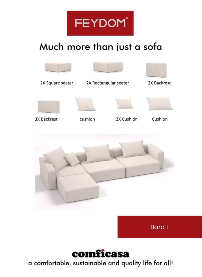COMFICASA - FEYDOM BARD L Modular Sofa : Dhalia Pearl - Image 1