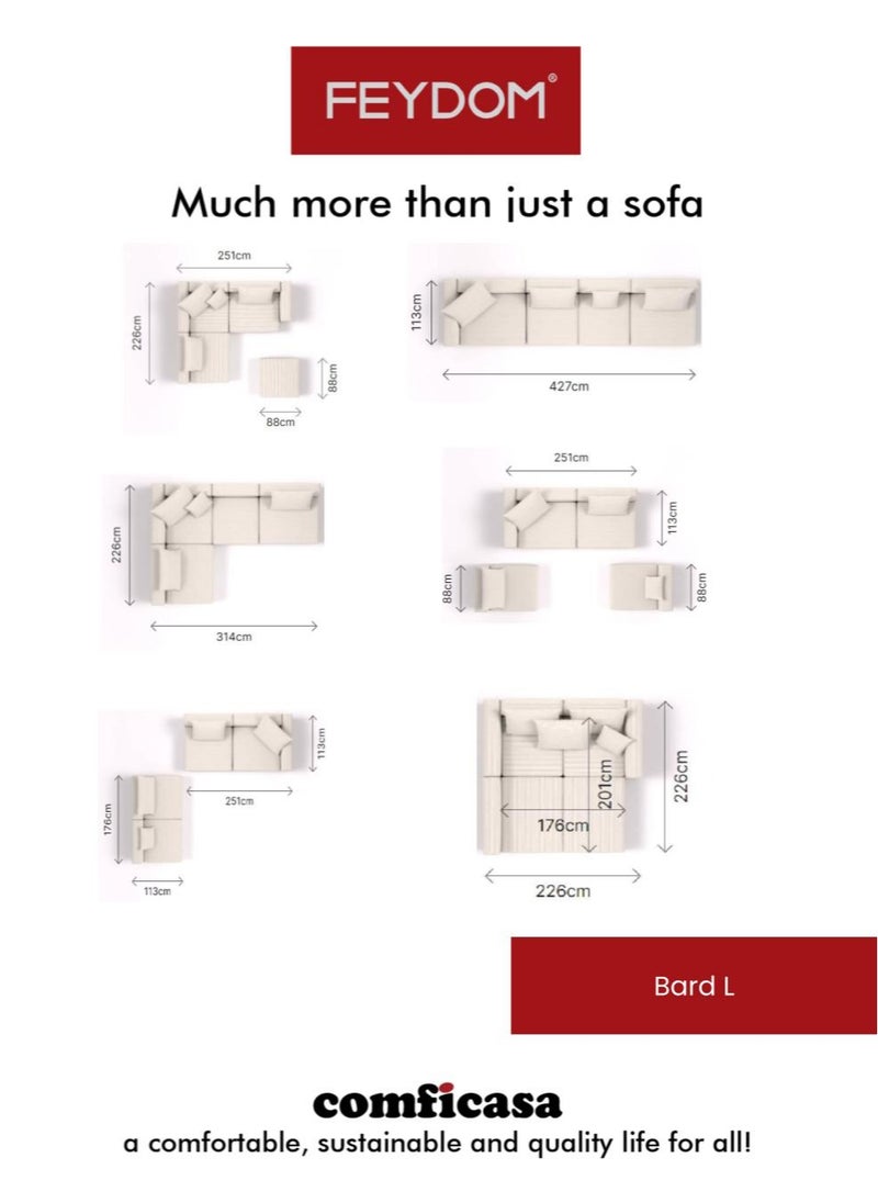 COMFICASA - FEYDOM BARD L Modular Sofa : Dhalia Pearl - Image 1