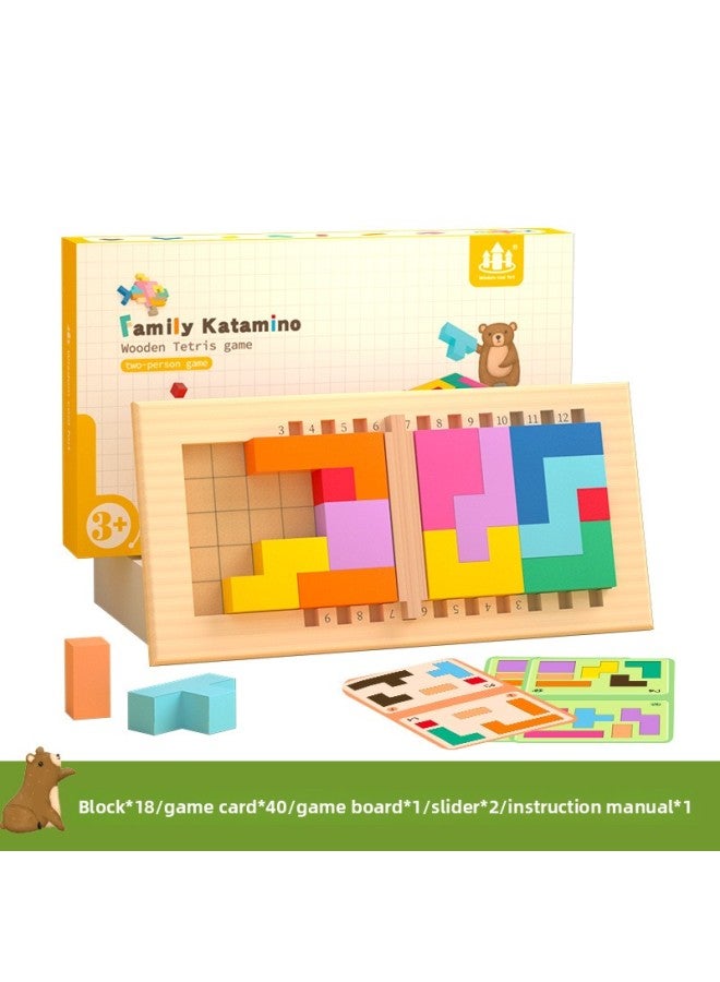 Children's Tetris Puzzle Thinking Logic Block Game Wooden Variables Puzzle Building Blocks Toys Wholesale-Color:MWZ-Logic Block (Game Version) 0.85kg - Image 2