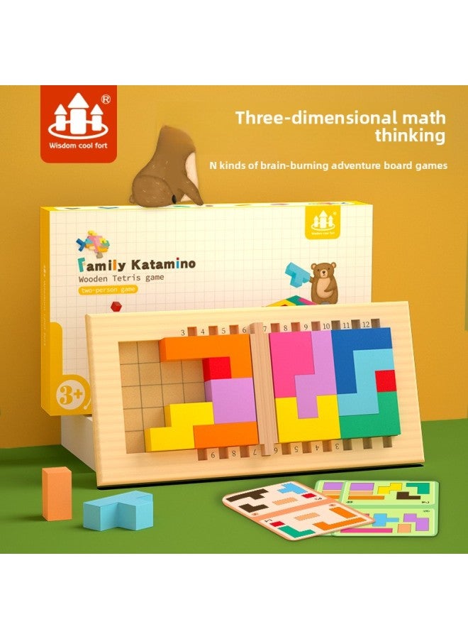 Children's Tetris Puzzle Thinking Logic Block Game Wooden Variables Puzzle Building Blocks Toys Wholesale-Color:MWZ-Logic Block (Game Version) 0.85kg - Image 1