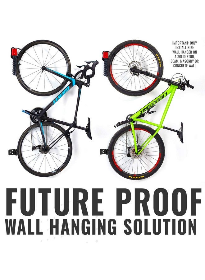 PRO BIKE TOOL Swivel Bike Rack - 2 Pack Indoor Wall Mount for Bicycles in Home and Garage - Vertical Hanging Rack for Space-Saving Storage - Secure Hook for MTB, Road, Hybrid and Kids Bikes - Image 5
