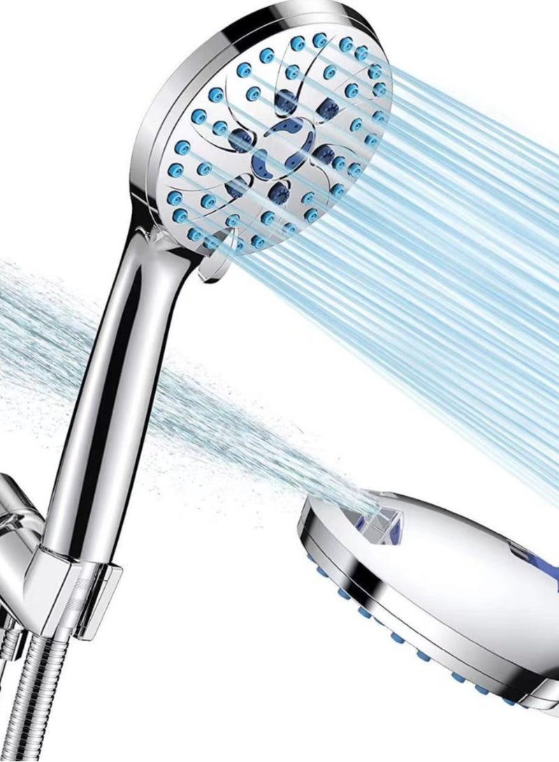 HOMESTAR High Pressure Handheld Shower Head - Anti-clog Nozzles, Built-in Power Wash to Clean Tub, Tile & Pets, Extra Long 6 ft. Stainless Steel Hose, Wall Overhead Brackets - Image 1
