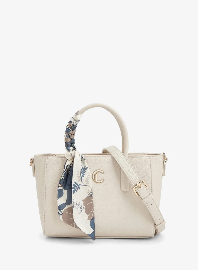 Le Confort Scarf Accent Tote Bag With Detachable Strap