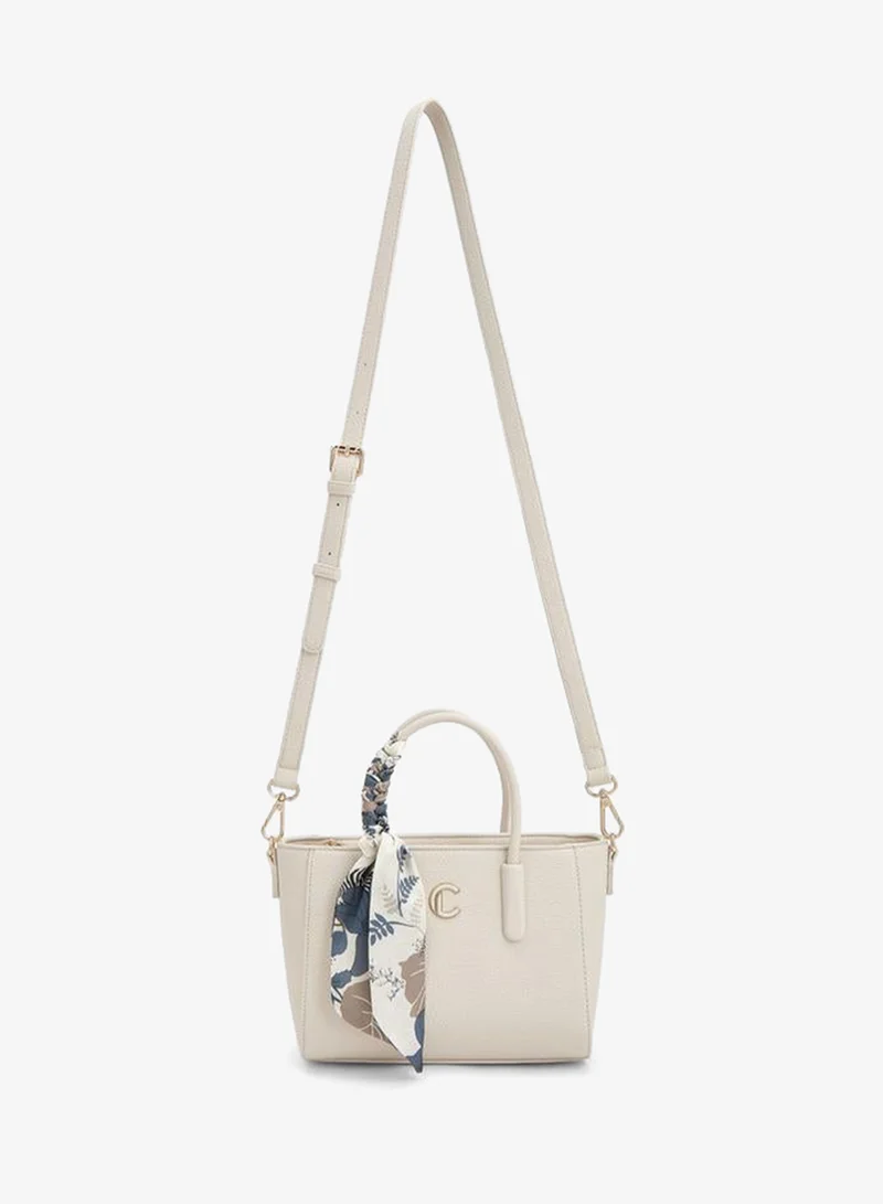 Le Confort Scarf Accent Tote Bag With Detachable Strap