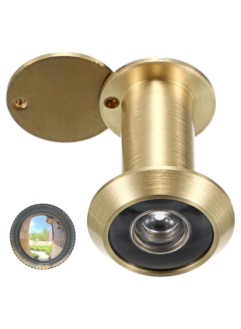 Safety Door Viewer, Solid Brass 200-degree Door Viewer/Peephole with Heavy Duty Rotating Privacy Cover for 35-60mm Thickness Doors, Durable Door Viewer for Home Office Hotel (Gold) - Image 1