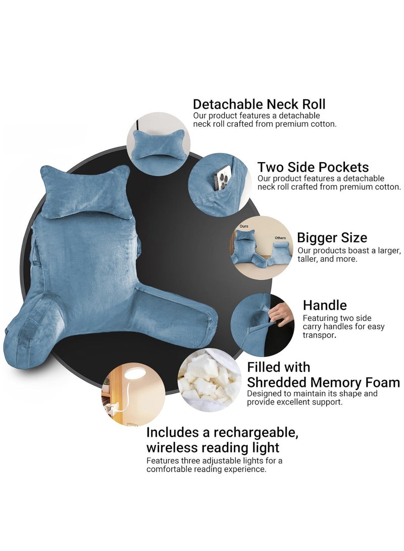 Ergonomic Extra Large Memory Foam Reading Pillow, Pillow Backrest, Lumbar Pillow, Neck Support pillow, Seat Cushion, Bed Rest Pillow, Lounge Cushion, Back Support Pillow with Arms, Washable Cover - Image 5