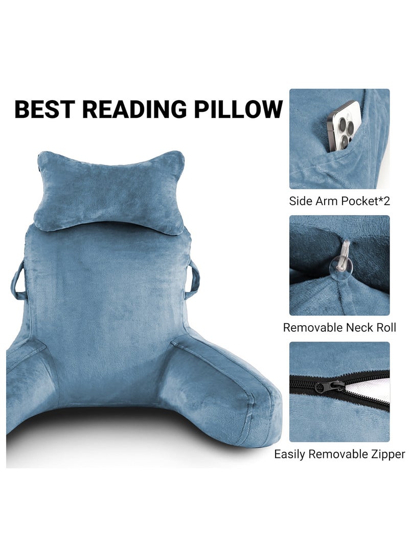 Ergonomic Extra Large Memory Foam Reading Pillow, Pillow Backrest, Lumbar Pillow, Neck Support pillow, Seat Cushion, Bed Rest Pillow, Lounge Cushion, Back Support Pillow with Arms, Washable Cover - Image 4