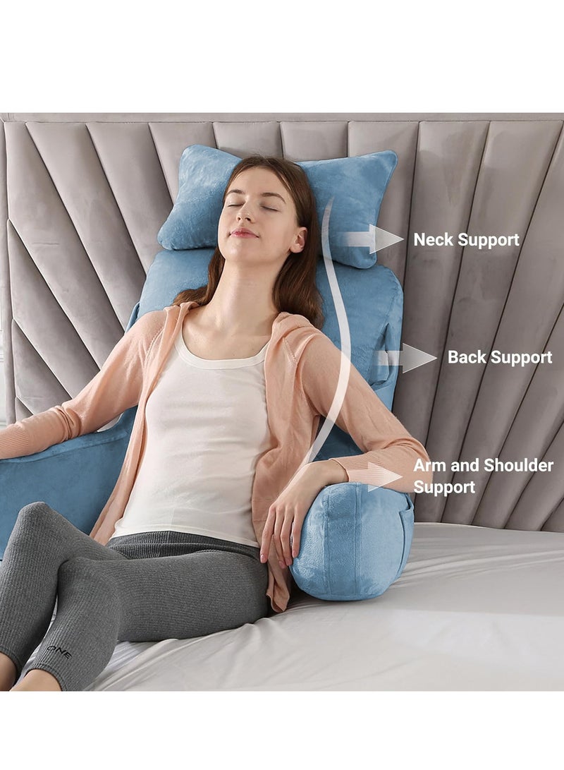 Ergonomic Extra Large Memory Foam Reading Pillow, Pillow Backrest, Lumbar Pillow, Neck Support pillow, Seat Cushion, Bed Rest Pillow, Lounge Cushion, Back Support Pillow with Arms, Washable Cover - Image 3