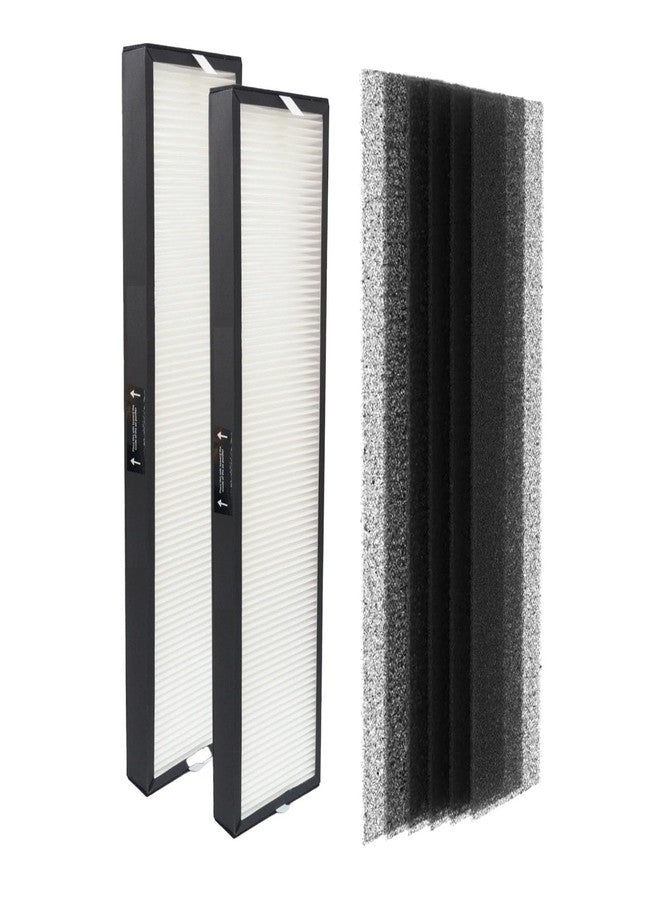 PUREBURG فلتر بديل PUREBURG 182550 متوافق مع جهاز تنقية الهواء Bionair BAP536UV-U، عبوة من قطعتين من فلاتر الكربون النشط H13 HEPA لتنقية الهواء من الغبار والمركبات العضوية المتطايرة والروائح - Image 1