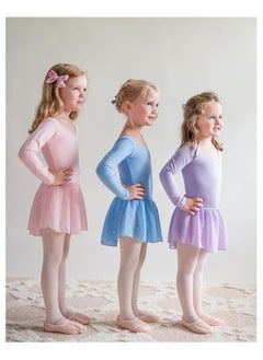 CMGTYYD Girls Ballet Leotards Toddler Long Sleeve Crisscross Back Dance Dress Outfit with Removable Shiny Skirt Combo  - Image 5