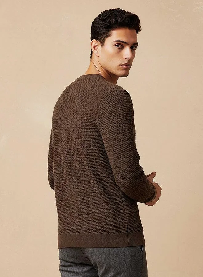 Splash FAV  Textured Sweater with Crew Neck for Men | Best Price UAE