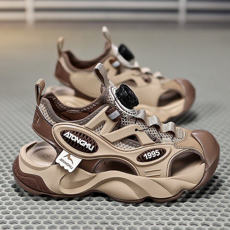 Boys Sandals 2025 New Summer Boys Baotou Sports Beach Shoes Children''s Soft Sole Mesh Sandals for Middle and Large Children - Image 2