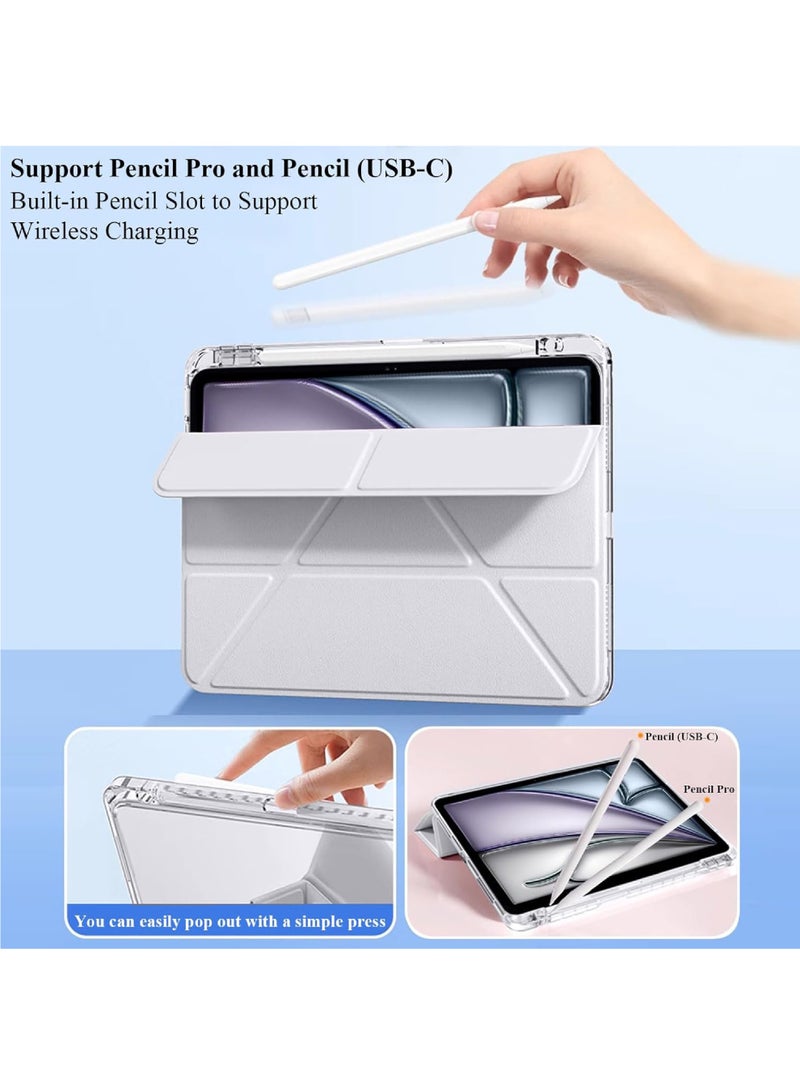 روك بو حافظة هجينة رفيعة لجهاز iPad Mini 7 (A17 Pro) 2024 / iPad Mini 6 2021، [حامل قلم مدمج] غطاء شفاف مقاوم للصدمات مع ظهر شفاف لجهاز iPad Mini الجيل السابع / السادس مقاس 8.3 بوصة - Image 4