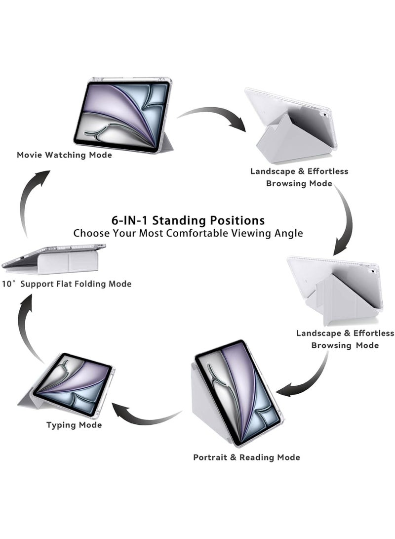 روك بو حافظة هجينة رفيعة لجهاز iPad Mini 7 (A17 Pro) 2024 / iPad Mini 6 2021، [حامل قلم مدمج] غطاء شفاف مقاوم للصدمات مع ظهر شفاف لجهاز iPad Mini الجيل السابع / السادس مقاس 8.3 بوصة - Image 5