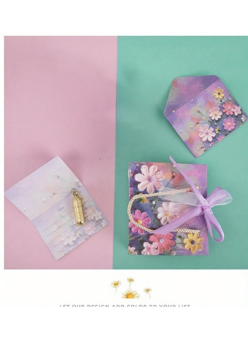 Moonstone Creations 2 Packs Color Gift Bags with Handle, Oil Painting Gift Paper Bags Medium Size &Large Size Gift Bags Birthday Craft Paper Gift Bags for Presents,Birthdays, Mother's Day,Weddings, Party（25*12*22cm+35×15×32cm） - Image 5