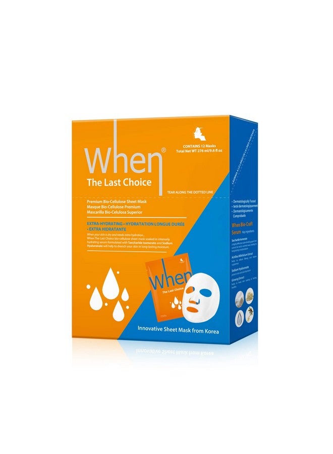 When Extrahydrating Biocellulose Facial Sheet Mask When Beauty The Last Choice Face Premium Korean Skincare Longlasting Deep Hydration Nutrition Soothing Revitalizing (12 Pcs Set) - Image 1