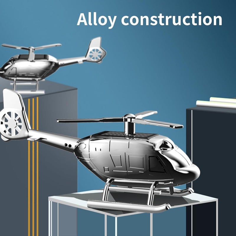 Solar Helicopter Figurine Air Diffuser Ornament for Car Dashboard Decoration and Air Car Interior Freshener - Image 3