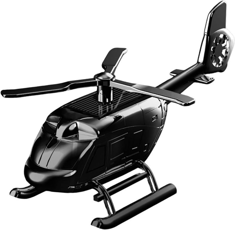 Solar Helicopter Figurine Air Diffuser Ornament for Car Dashboard Decoration and Air Car Interior Freshener - Image 1