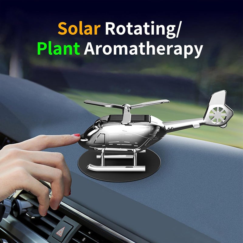 Solar Helicopter Figurine Air Diffuser Ornament for Car Dashboard Decoration and Air Car Interior Freshener - Image 5
