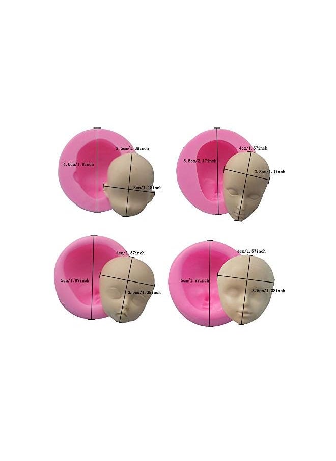PROMASS - Doll Head Baby Face Silicone Cake Molds Model Handmade Soap Clay Plaster Mold Fondant Chocolate Gummy Biscuit Sugar Craft Mould DIY Cake Decorating Supplies Bakeware Baking Tools 8 Pcs - Image 1