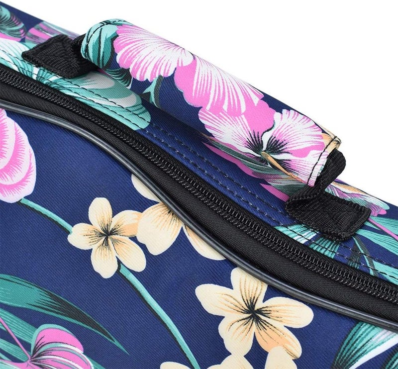 CLOUDMUSIC Ukulele Case Gig Bag Padded Backpack For Soprano 21" Inch(soprano,Hawaii Hibiscus In Dark Blue) - Image 3
