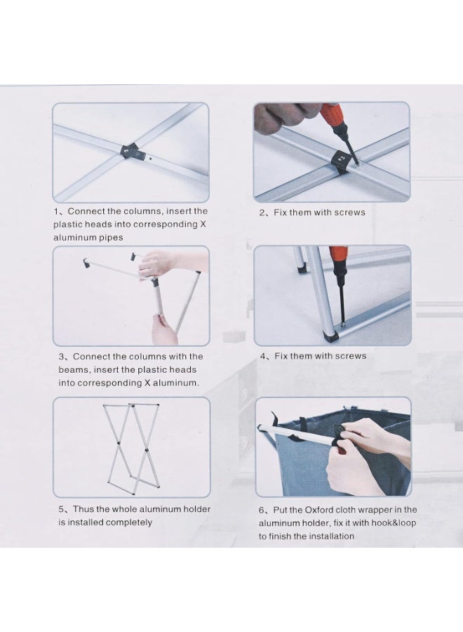 Laundry Loops Foldable Laundry Basket with Sturdy Metal Frame – 58×38×38 cm, Black - Image 3