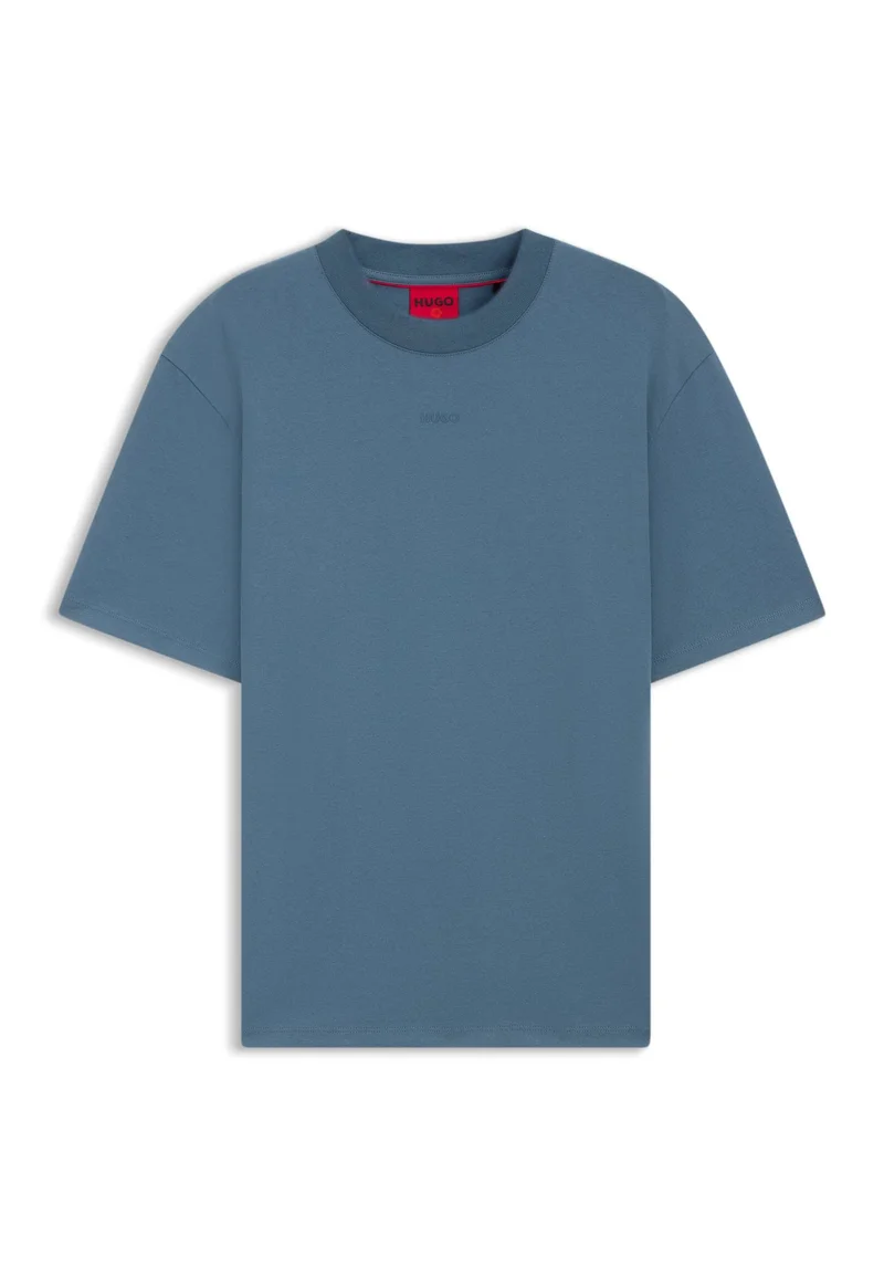 HUGO Open Blue Relaxed-fit T-shirt in cotton with logo print for Men | Best Price UAE