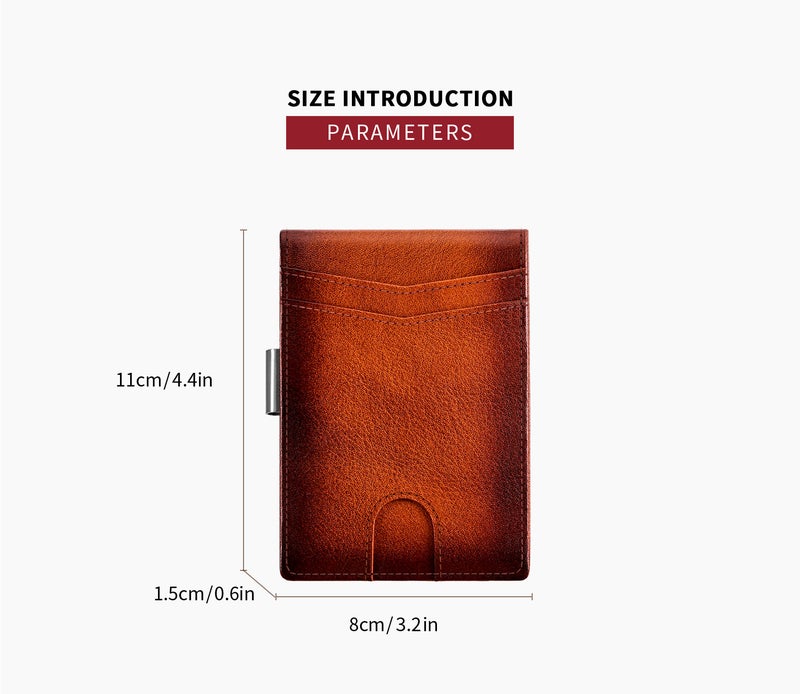 Banyanu Genuine Leather Wallet for Men with RFID Protection, Multi-Credit Card Holder, 2-Fold Design - Black, Yellow Brown, Blue Gray, Coffee - Image 5