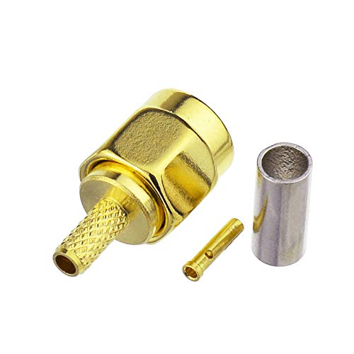 Eightwood 10pcs RP-SMA Male RF Crimp Connector 50ohms Gold-Plated for RG316 RG174 Cable - Image 3
