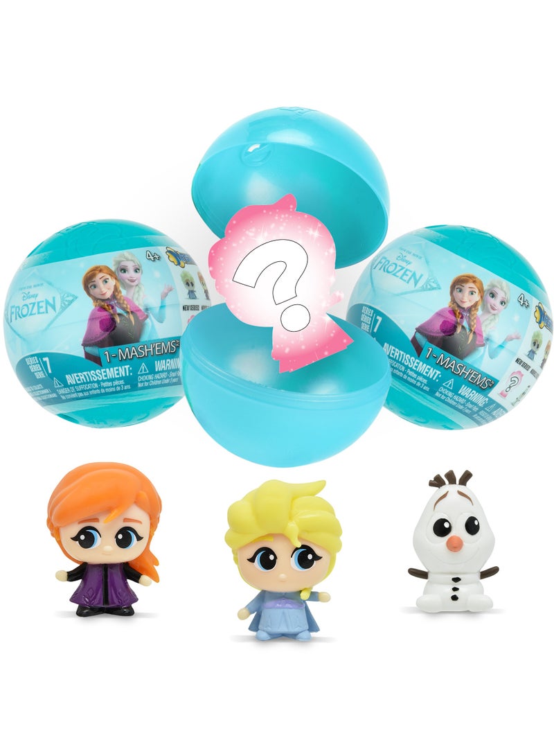 MASHEMS Mash’ems Disney Frozen Surprise Squishy Toy – Series 7 Capsule Ball (1 Piece Only) with Random Character | Elsa & Anna Collectible Squishy Dolls for Kids 4+ - Image 1