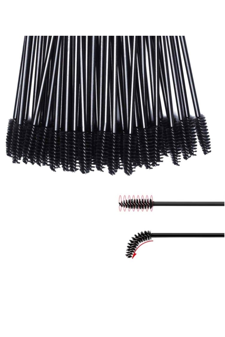 Generic 100 PCS Disposable Eyelash Brush Mascara Brushes Makeup Brushes Kits for Eye Lashes Extension Eyebrow and Makeup, Bottle(balck) - Image 2