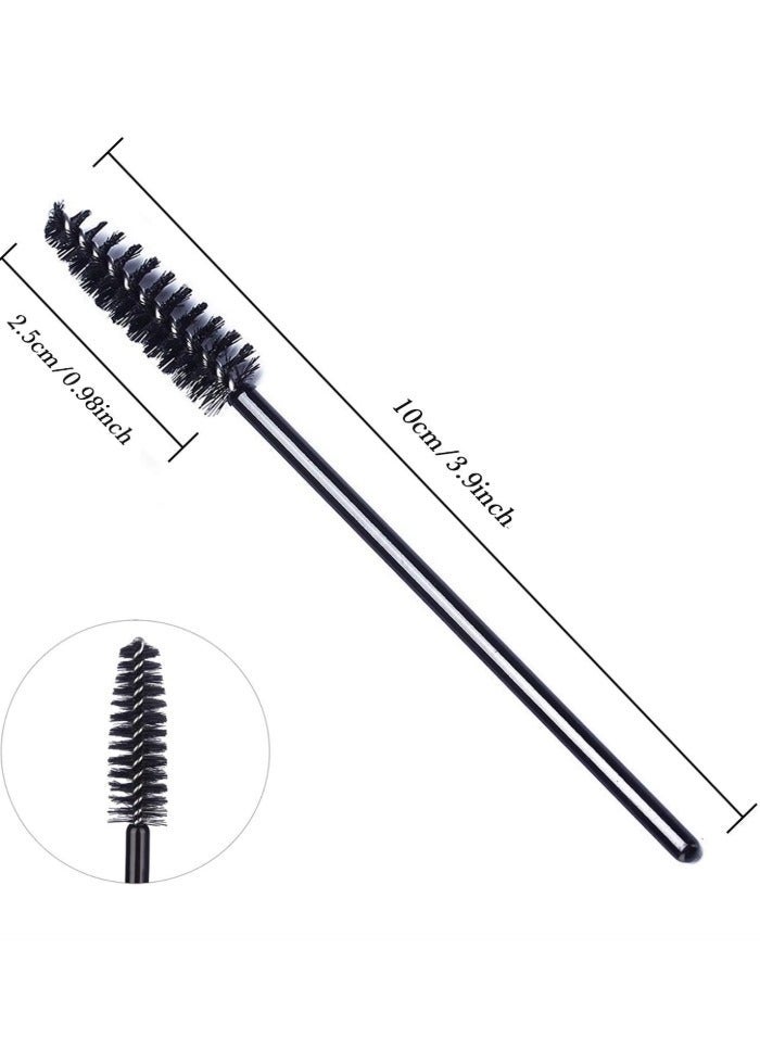 عبوة من 100 قطعة من فرشاة تطبيق الماسكارا للاستخدام مرة واحدة لتمديد الرموش والحواجب والمكياج، لون أسود. - Image 3