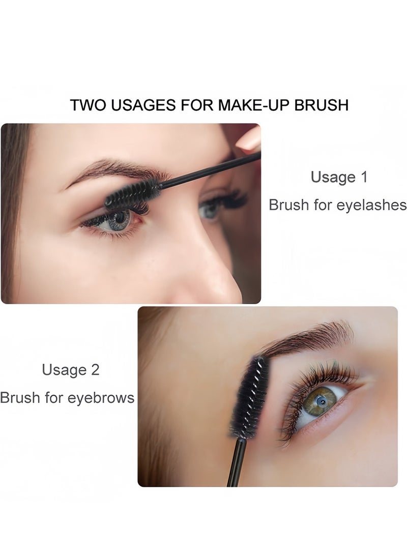 عبوة من 100 قطعة من فرشاة تطبيق الماسكارا للاستخدام مرة واحدة لتمديد الرموش والحواجب والمكياج، لون أسود. - Image 4