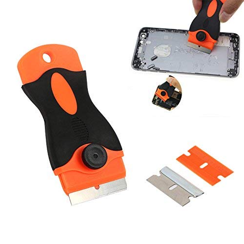 SCHOFIC Glue Remover Mini Razor Plastic Double Edged Blade Scraper with Steel Blades for Scraping Labels Decals from Glass Windshields 1 - Image 3