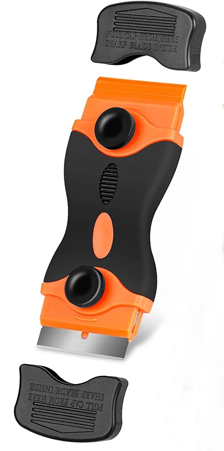 SCHOFIC Glue Remover Mini Razor Plastic Double Edged Blade Scraper with Steel Blades for Scraping Labels Decals from Glass Windshields 1 - Image 1