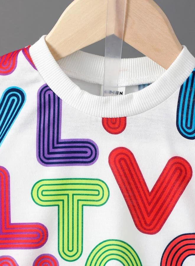 Take Two  Boys Colorful Letter Print T-Shirt and Shorts Set for Men | Best Price UAE