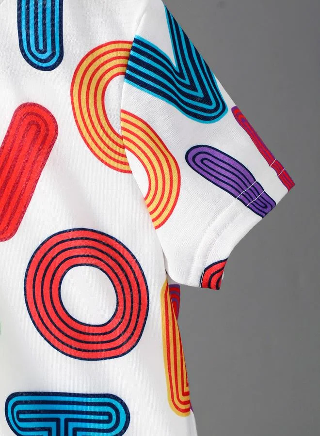 Take Two  Boys Colorful Letter Print T-Shirt and Shorts Set for Men | Best Price UAE