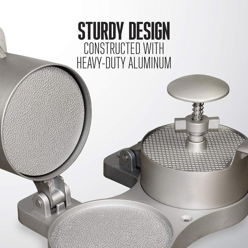 Weston Burger Press, Makes 4 1/2" Diameter Patties for Hamburger, Crab Cakes, Sausage, 1/4lb to 3/4lb, with Spring Ejector for Easy Removal, Double, Non-stick Heavy-Duty Cast Aluminum (07-0701) - Image 5