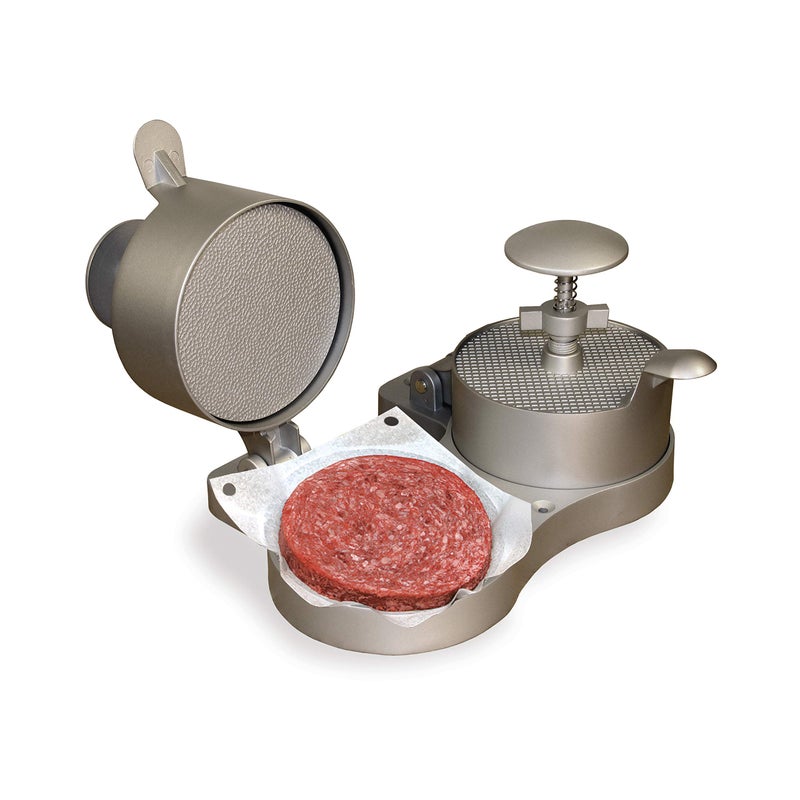 Weston Burger Press, Makes 4 1/2" Diameter Patties for Hamburger, Crab Cakes, Sausage, 1/4lb to 3/4lb, with Spring Ejector for Easy Removal, Double, Non-stick Heavy-Duty Cast Aluminum (07-0701) - Image 1
