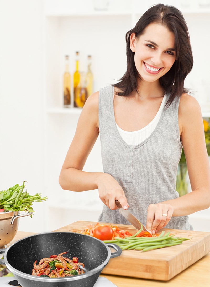 DESSINI Granite Cookware Sets 10-Piece With Glass Lids, Non Stick Pots And Pans Set, Cooking Set Suitable For Induction Cooker, Gas Cooker And Other Multi-Stove - Image 4