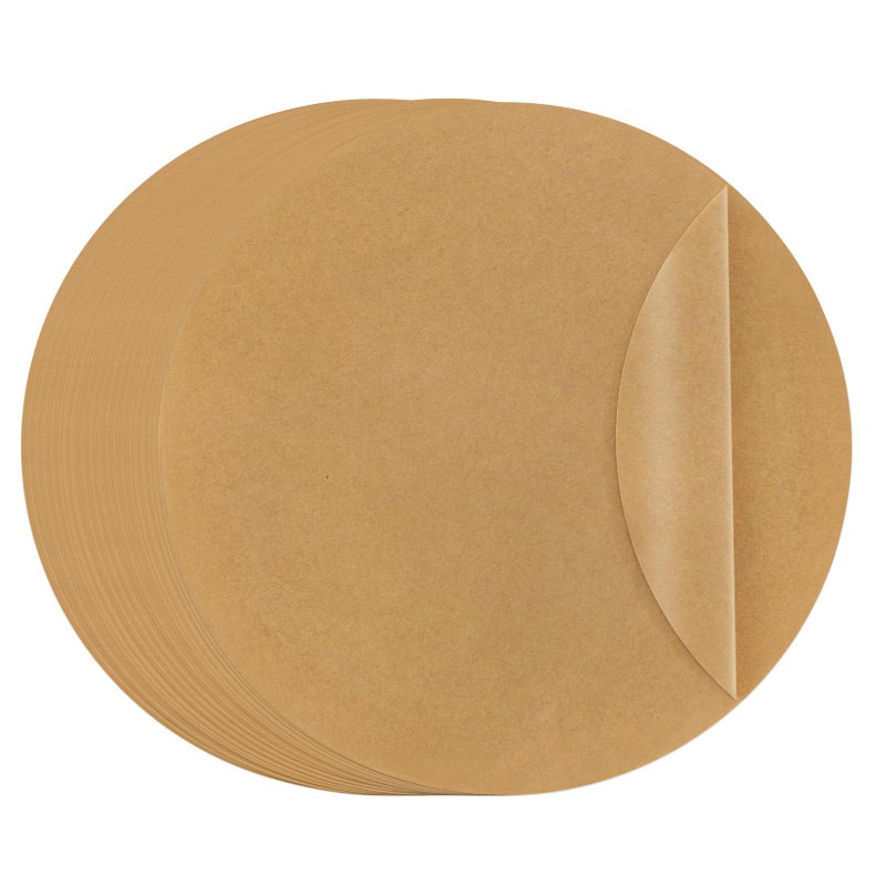 TROUSKAIG 100pcs 9 inch Parchment Paper Rounds, Heavy Duty Unbleached Parchment Paper Sheets for baking, Precut Brown Non-Stick liners for Cake Pan, Steaming, Air Fryer, Non-Stick Liners for Cooking - Image 1
