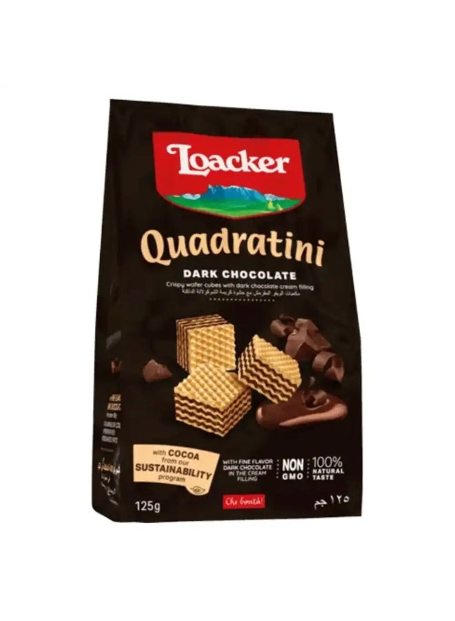 Loacker Quadratini Dark Chocolate Wafer Cubes 125g - Image 2