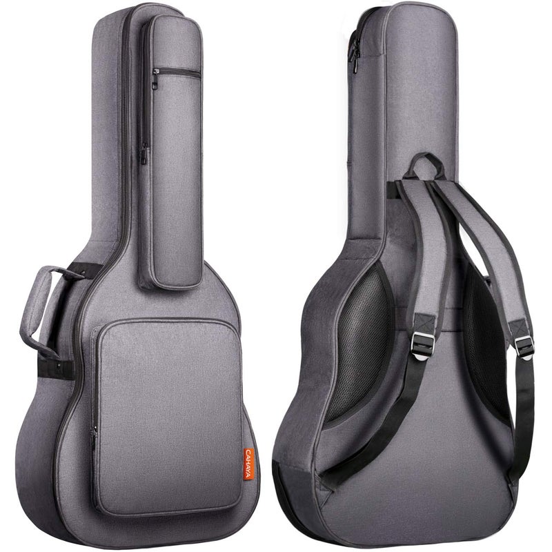CAHAYA Guitar Bag Acoustic Reinforced 07 In Thick Sponge Soft Padded Guitar Case with 5 PocketsNeck CradleBack Hanger Loop for 39 40 41 In Acoustic Classical Guitars CY0176