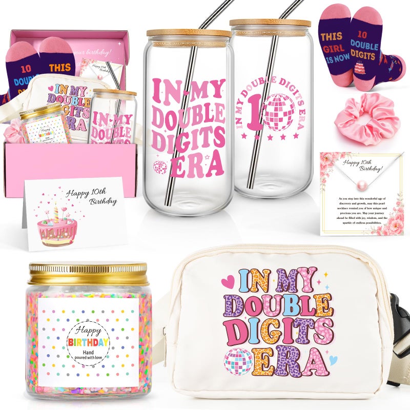 Frerdui 10 Year Old Girl Birthday Gifts, 10th Birthday Gifts for Girls, Popular Gift 10 Year Old Gifts for Double Digits Birthday Girl W/In My Double Digits Era Cup Fanny Pack - Image 1
