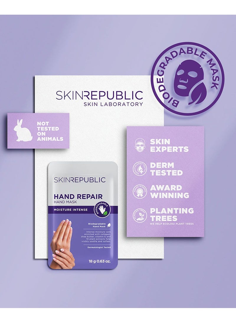 SKIN REPUBLIC Skin Republic Hand Repair Mask, Intensely Moisturising, Brightens Dark Spots, With Vitamin E, (1 pair) 18g  - Image 3