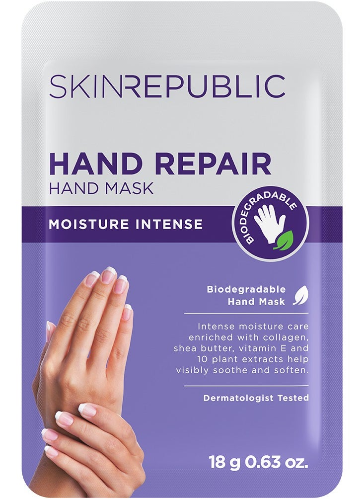 SKIN REPUBLIC Skin Republic Hand Repair Mask, Intensely Moisturising, Brightens Dark Spots, With Vitamin E, (1 pair) 18g  - Image 1